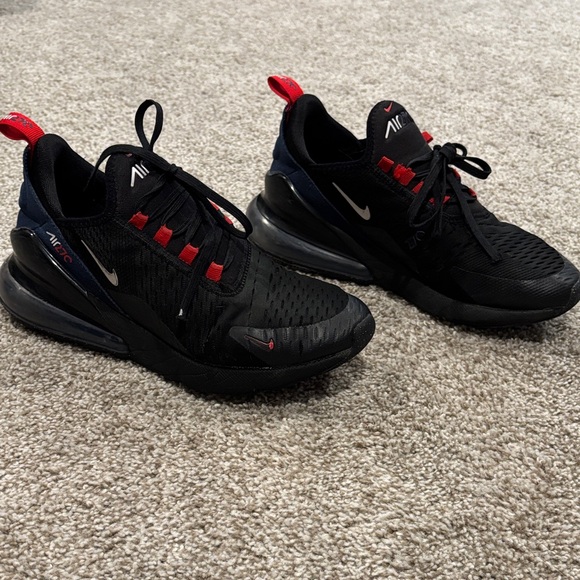Nike Kids Air Max 270 Black and Red Sneakers - Picture 1 of 7
